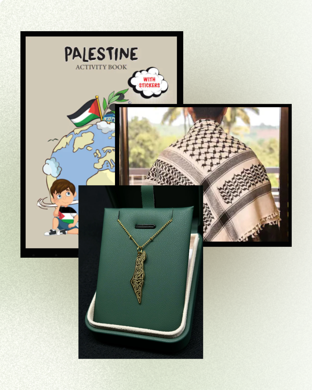 [Bundle] Palestinian Necklace + 2 Keffiyeh + Palestine Activity Book