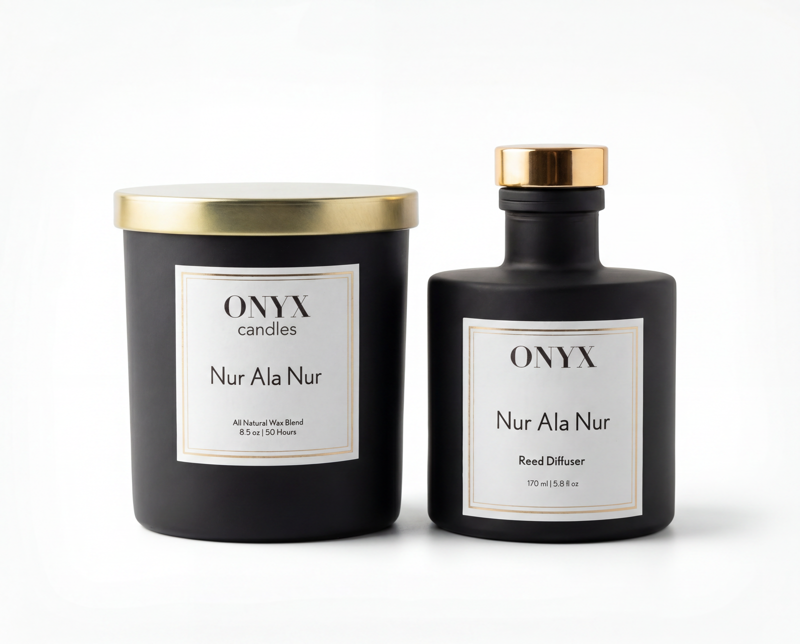 Sacred Journey Gift Box — Nūr ‘ala Nūr candle and reed diffuser by Onyx Candles