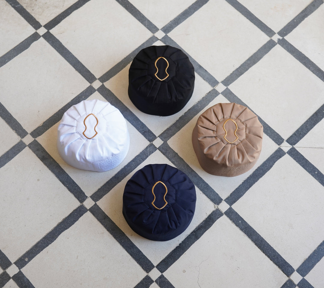 Mercerized Cotton Pleated Kufi Hat