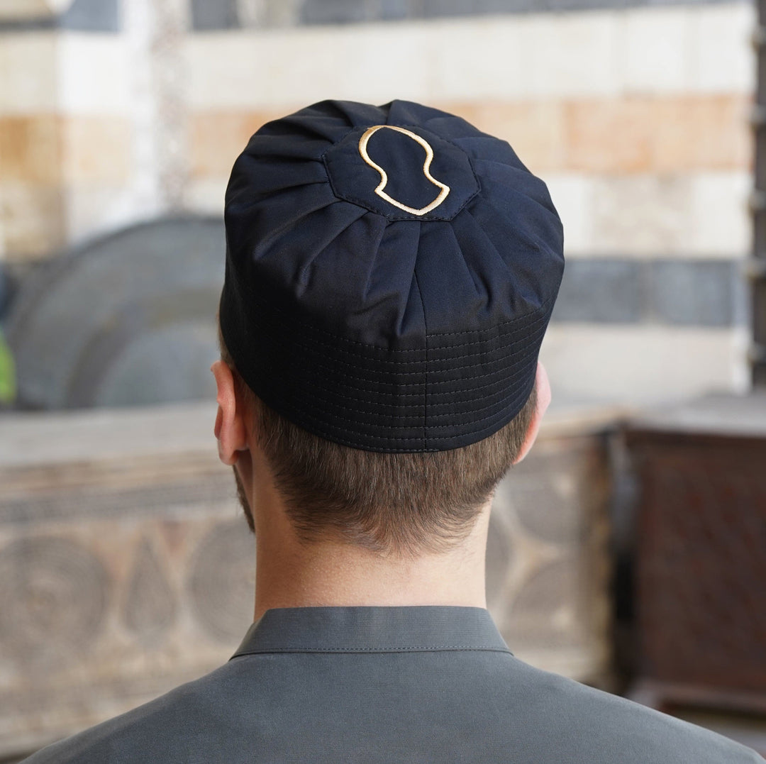 Mercerized Cotton Pleated Kufi Hat