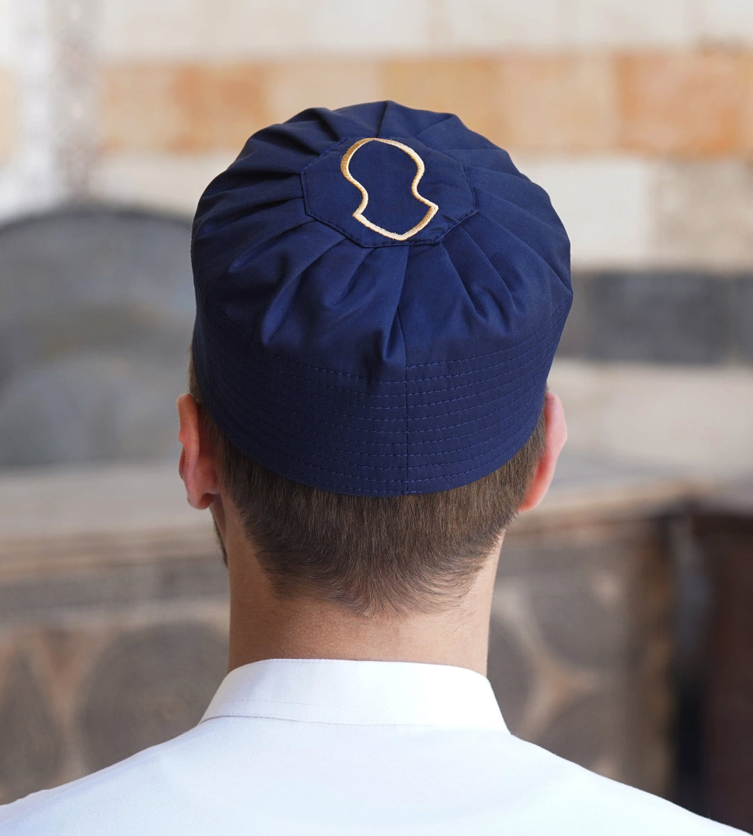 Mercerized Cotton Pleated Kufi Hat